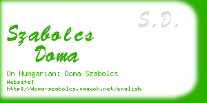 szabolcs doma business card